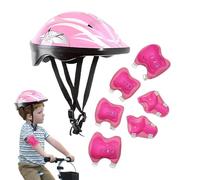 Conjunto de equipo de protección para - Kit de seguridad de 7 piezas, protectores de muñeca, rodilleras y coderas para casco | Resistencia a los golpes transpirable para patinaje sobre ruedas,