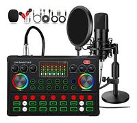 Conjunto de equipos de podcast, micrófono de condensador de 48 V con cambiador de voz M300, kit de estudio de grabación para podcast, transmisión en vivo, canto, PC, móvil, TikTok, YouTube