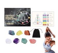 Conjunto de es,Conjunto de es Naturales | Piedras en bruto,/rosa, amatista, aventurina verde/roja, fluorita coloreada, citrino, para abundancia y prosperidad