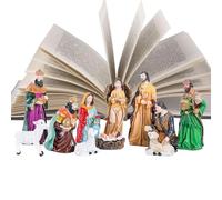 Conjunto De Escena Del Nacimiento - 11 Piezas De Figuritas De La Sagrada Familia Para Decoración,Figuras Religiosas - para Navidad, Hogar, Mesa de Centro, Iglesia, Repisa de Chimenea y Fiestas