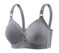 Conjunto de escritorio de sujetadores para mujer, cobertura completa, con armaduras, gran tamaño, sin anillo, para los días y cama roja, gris, 52
