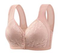 Conjunto de escritorio y estante sujetador para ancianos, mujeres mayores, cierre frontal, sin armaduras, gran tamaño, botón delantero, transpirable algodón de cintura alta lote, gris, B