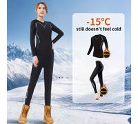 Conjunto de esquí de secado rápido para mujer, ropa deportiva de invierno para correr, mallas de montañismo de larga con forro para exteriores