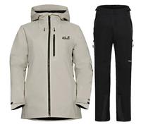 Conjunto de esquí Jack Wolfskin Flowline 2L/3in1, señoras, negro/beige