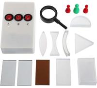 Conjunto de experimentos ópticos física multifuncional, kit investigación reflexión y refracción lente cóncava convexa prisma triangular