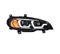 Conjunto de faros delanteros Compatible con BMW X5 2007-2013, luz LED de circulación diurna, lente de doble haz, señal de giro halógena