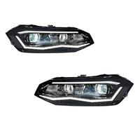Conjunto De Faros Delanteros LED Coche para VW para Polo 2019, 2020, 2021, 2022, 2023, Actualización De Lente De Proyector De Alta Configuración Coche Faro Principal Montaje(Right Steering Wheel,High