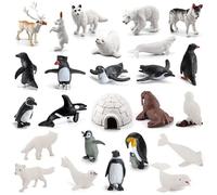 Conjunto de Figuras de Animales Polares | Figuras de Animales Polares Resistentes del mar Ártico para niños - Arctic Animal Bear Arctic Fox Kids Diorama Regalo de cumpleaños