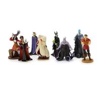 Conjunto de figuras oficiales de villanos de Disney Store - 8 figuras de Disney completamente esculpidas incluyendo Reina Malvada, Capitán Garfio, Maléfica, Cruella de Vil, Úrsula y más en caja de dos