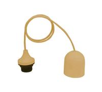Conjunto de florón con cable y porta en color dorado, ideal para instalaciones de iluminación decorativa.