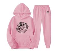 Conjunto de forro polar de invierno con impresión de letras para hombre, otoño e invierno, sudadera de moda suelta, personalidad, manga larga, conjunto deportivo casual todo invierno, Rd2, L