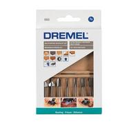 Dremel Juego de brocas 660 - 7 brocas multiuso, mango 3,2 mm, caja de madera