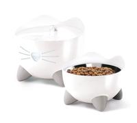 Conjunto de Fuente de agua + Comedero para gato - Catit Pixi - Color: Blanco