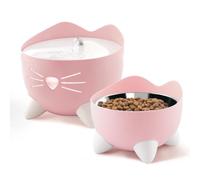 Conjunto de Fuente de agua + Comedero para gato - Catit Pixi - Color: Rosa