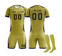 Conjunto de Fútbol de Jersey Personalizadas para Hombres y Mujeres Camiseta de Fútbol de con Nombre y Número Equipación Partidos, Top, pantalón Corto y Calcetines 3 Futbol Niño y Adultos
