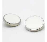 Conjunto De Gabardina De Botones Metálicos 10PCS Artesanía De Botones Costura De Botones Decoración De Botones DIY (Plata + blanco, 11mm)