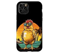 Conjunto de gafas de sol de palmeras con pollo fresco de playa Carcasa para iPhone 11 Pro