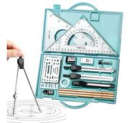 Conjunto de geometría para estudiantes, conjunto de brújula | 16x kit de geometría matemática,Herramientas de dibujo con de almacenamiento, redacción de suministros para estudiantes artistas
