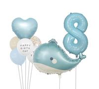 Conjunto de Globos Ballena, Gigantes Ballena Globos de Aluminio Hinchados con Helio XXL Figura 8 Globos Lindos Decoraciones para Fiesta de Cumpleaños Temática de Animales Marinos (8)