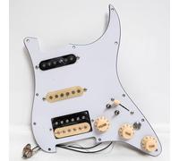 Conjunto de golpeador SSH precableado de 11 agujeros compatible con guitarra eléctrica Fender Strat Style ST, juego de pastilla Alnico 5, división de bobina, interruptor de silencio, potenciómetros de