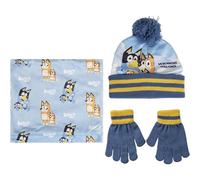 CERDÁ LIFE'S LITTLE MOMENTS Onjunto de Gorro, Guantes Y Braga de Bluey, Amarillo y Azul, Talla única Unisex niños