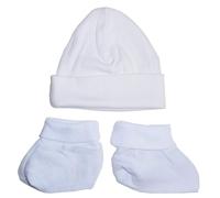 Conjunto de gorro y botines bambini - Blanco