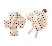 Conjunto De Gorro Y Bufanda Con Orejeras Mezcla Poliéster Y Algodón Suave 2 Uds. Para Bebé Niño Pequeño Actividades Aire Libre En Invierno 0 A 3 Años