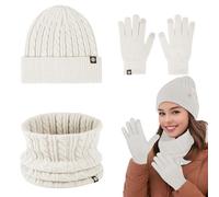 Conjunto De Gorro Y Bufanda Para Mujer,Conjunto De Bufanda Y Guantes Para Mujer - Conjunto de guantes, bufanda y gorro, gorro y manoplas cálidos | Gorro de invierno, gorro de punto para mujer, guantes