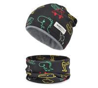 Conjunto de Gorro y Bufanda para Niños, 95% Algodón Conjunto de Bufanda y Gorro Niñas Niños Bebés de 2 a 8 Años, Bufanda de Tubo Gorro de Invierno Cálido para Otoño Invierno