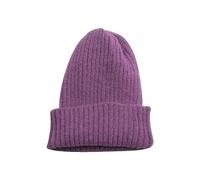 Conjunto de gorro y guantes de lana para mujer, para otoño e invierno, versátil y casual, Morado (, M
