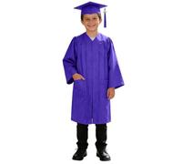 Conjunto de graduación de tejido de punto, toga brillante y gorro, adecuado para infantes de 2 a 9 años # L