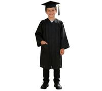 Conjunto de graduación de tejido de punto, toga brillante y gorro, adecuado para infantes de 2 a 9 años # L