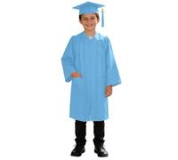 Conjunto de graduación de tejido de punto, toga brillante y gorro, adecuado para infantes de 2 a 9 años # L