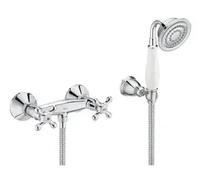 Conjunto de grifo bimando para ducha de pared con acabado cromado Carmen Roca