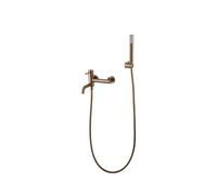 Conjunto de grifo monomando para bañera con ducha de mano en latón y abs con acabado oro rosa cepillado Monza de Imex - Rosado / Latón / Imex