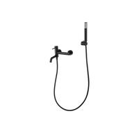 Conjunto de grifo monomando y ducha de mano fabricado en latón y abs con acabado negro mate Monza de Imex - Negro / Latón / Imex