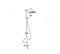 Conjunto de grifo para bañera y ducha de latón con acabado en acero estilo clásico Clasic TRES
