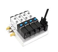 Conjunto de grupo de válvulas solenoide 4V210-08 DC24V, válvula de colector magnético, combinación de inversión de Control de cilindro enchufable tipo Bus(Dc24v 6mm,10 Stations)