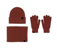 Conjunto de guantes de lana para mujer y hombre, para otoño e invierno, cálido, lindo, gorro, bufanda, guantes, bufandas, guantes y bufanda para niños (café, talla única)