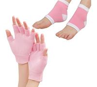 Conjunto de guantes y calcetines hidratantes, forro de gel de terapia fría Spa guantes hidratantes sin dedos y calcetines de talón, Cuidado hidratante guantes calcetines de talón, Suavizar la