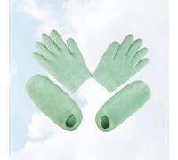 Conjunto de Guantes y Calcetines Verde para Spa, de Gel | Cuidado de Manos y Pies, Calcetines Hidratantes Pies Muy Secos, Unisex, Uso Beauty Spa, Material Gel