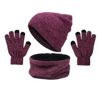 Conjunto de guantes y gorro de invierno unisex, gorro de punto suave, calentador de cuello circular, guantes con pantalla táctil para deportes al aire libre, gorro térmico elástico, bufanda y guantes