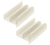 Conjunto de guía inferior de puerta de ducha deslizante de plástico para mamparas de ducha de cristal, 3 pulgadas de largo x 1.5 pulgadas de ancho, se adapta a vidrio de hasta 7/16 pulgadas, riel de