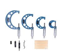 Conjunto de herramientas de medición de metal fuera del micrómetro 4pcs 25/50/75/100 mm 0.01 mm para mediciones precisas