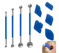 Conjunto De Herramientas De Raspador: Kit De Calafateo De Silicona Con Removedor Y Herramientas Más | 9 Piezas De Barra De Acero Y Raspadores De Lechada De | Kit De Acabado Del Sellado