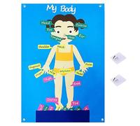 Conjunto de Historias de Fieltro Educativo - Puzzle Human Body 30 Pieces, Interactive Game Anatomy Conversation, Pedagógico Toy Gift Aprendizaje Aprendizaje de niños Actividad del hogar