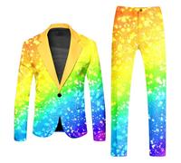 Conjunto de hombre Blazer y pantalón de vestir Lgbt color neón traje hombre 2 piezas Gay Orgullo Month Arco Iris chaqueta de traje colorido trajes y chaquetas Lgbtq Blazers + pantalones Chino de