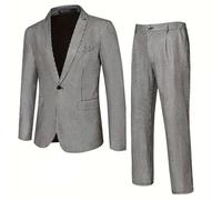 Conjunto de hombre traje de dos piezas lentejuelas azulejos noche espectáculo rendimiento fumar brillante danza audaz moda combinación urbana festivo clubwear elegante traje escena elegante, plata