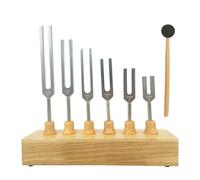 Conjunto de horquilla de sintonización de 6 piezas para curación de sonido y meditación - frecuencias de chakra de 128Hz a 4096Hz, alivio del estrés, yoga, atención plena, con mallet y soporte de made