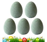 Conjunto de huevos de pastel, 5 piezas, color pastel Knitted Spring Party Favors, decorativo huevo para jarrón Wreath Garland Home Dining Workplace Party Celebration and Seasonal Easter Decor